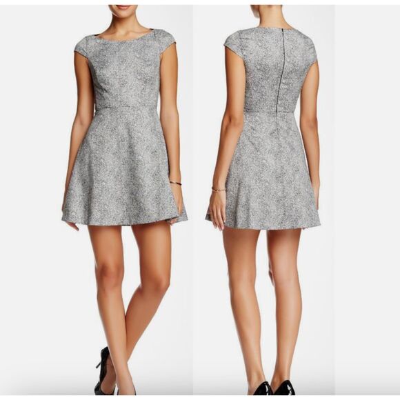 French Connection‎ Womens 4 Black & White Fast Powdered Pepper Flare Dress - Picture 7 of 7